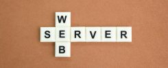 The letters of the alphabet are arranged crosswise and horizontally with the word Web server.